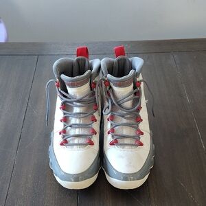 Stylish Gray and Red Sneakers